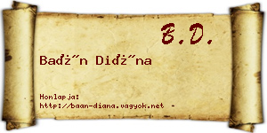 Baán Diána névjegykártya