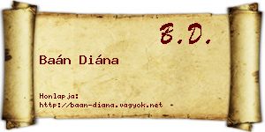 Baán Diána névjegykártya